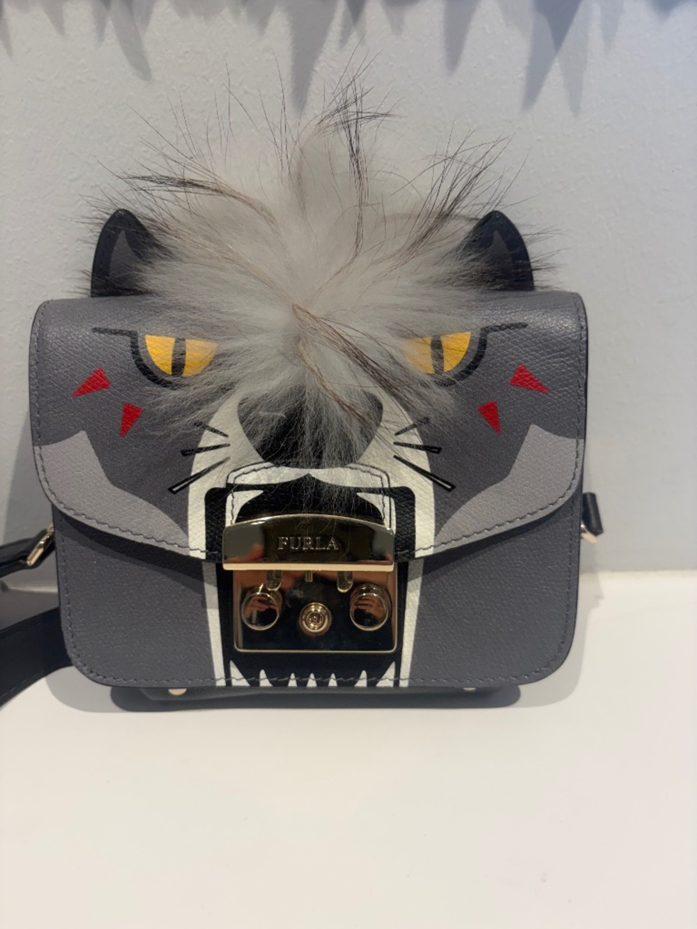 Furla Metropolis Jungle Mini Crossbody Wolf Purse - Picture 1 of 7